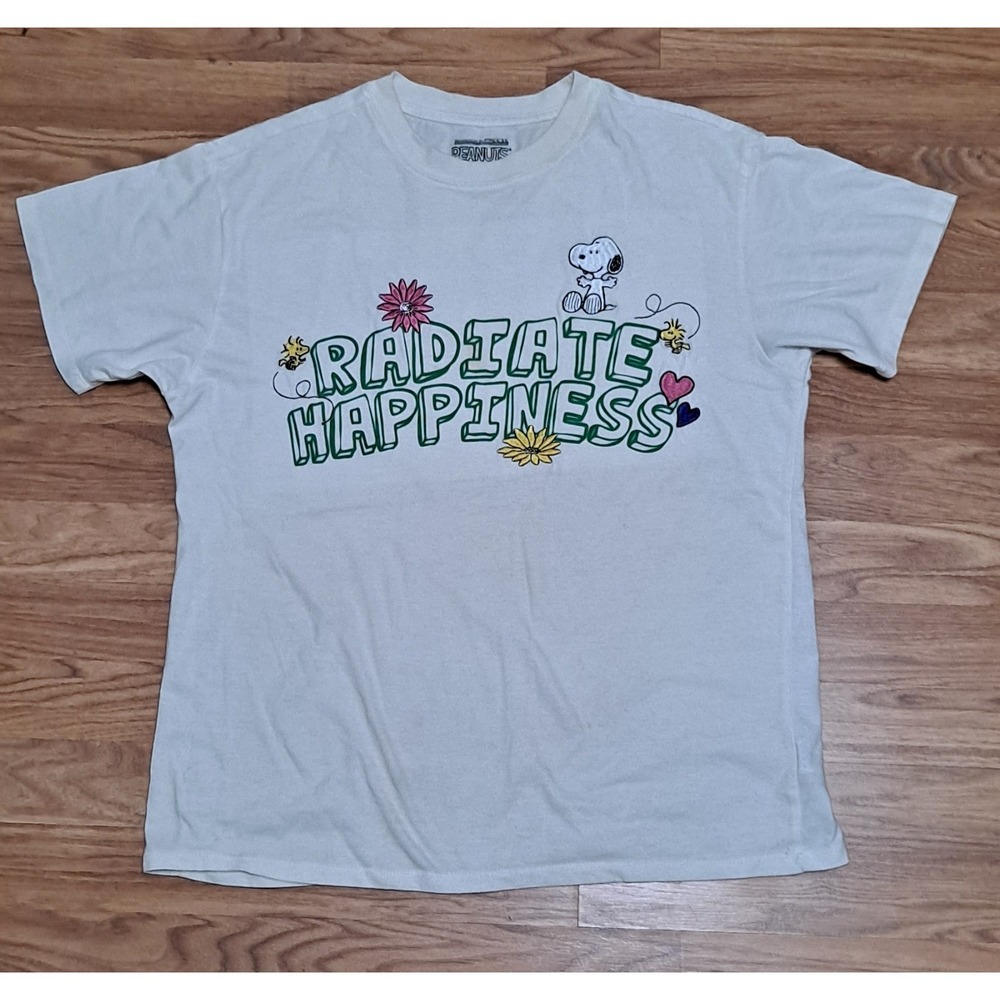 Peanutsβ SNOOPY Radiate Happiness T-Shirt Woman MEDIUM Embroidered